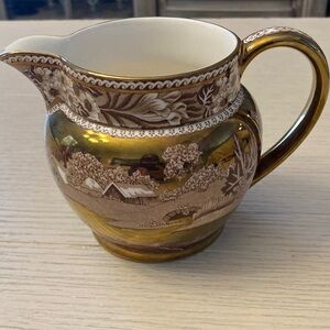 Wedgwood Brown and Gold Ceramic Pitcher